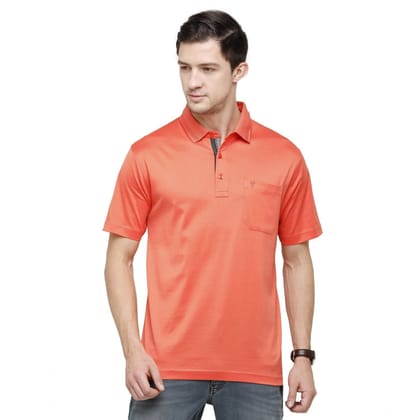 Classic Polo Men's Solid Polo Neck Authentic Fit 100% Cotton T-Shirt | Sedos Emberglow