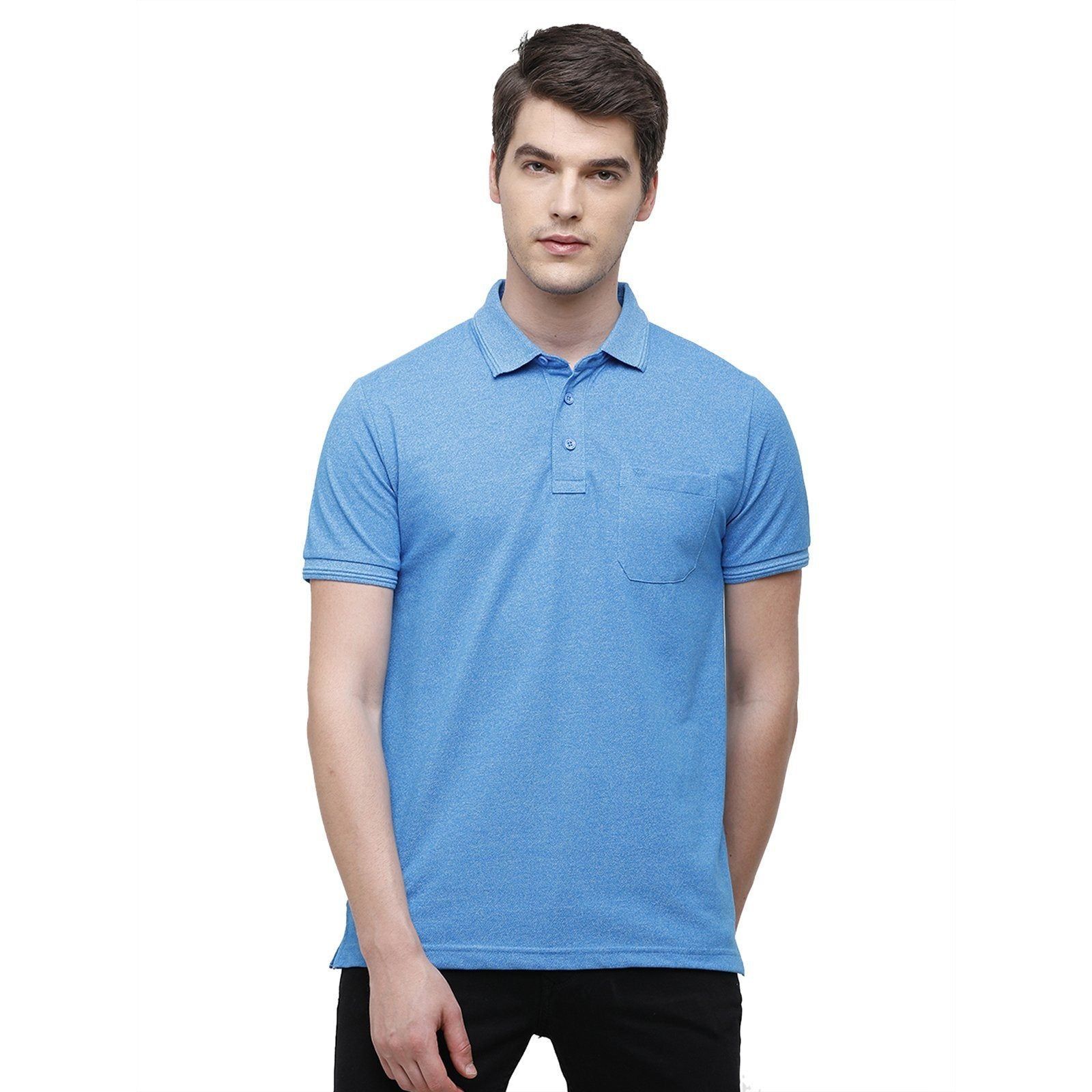 Classic Polo Men's Royal Blue Trendy Grindle Polo Half Sleeve Slim Fit T-Shirt | Proten - Royal