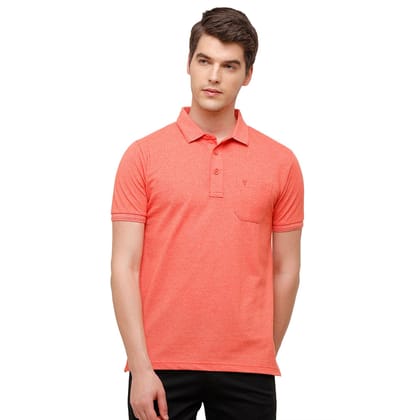 Classic Polo Men's Orange Trendy Grindle Polo Half Sleeve Slim Fit T-Shirt | Proten - Emberglow