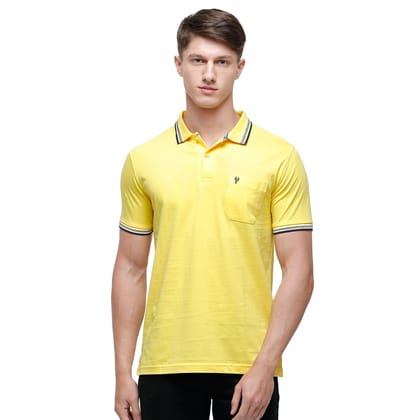 Classic Polo Men's Yellow Sporty Polo Half Sleeve Slim Fit T-Shirt | Pristo - Yellow