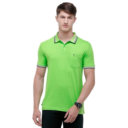 Classic Polo Men's Green Sporty Polo Half Sleeve Slim Fit T-Shirt | Pristo - Green