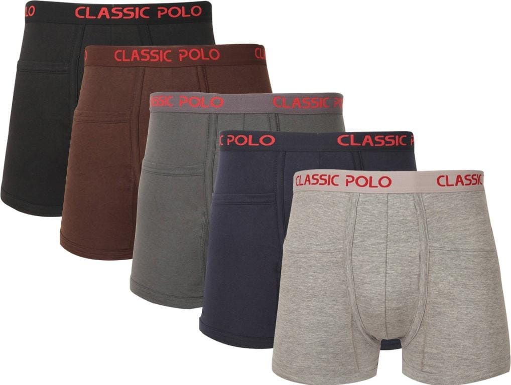 Classic Polo Men's Boxer Brief Assorted Colours Pack Of Five - Intimo