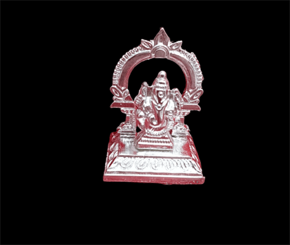 Silver-plated idol of Lord Ganesha (2.3 inch)