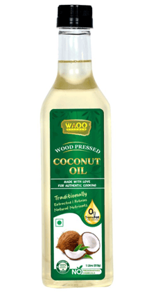  WAOO Cold Pressed Coconut Oil for Authentic Cooking, 1L