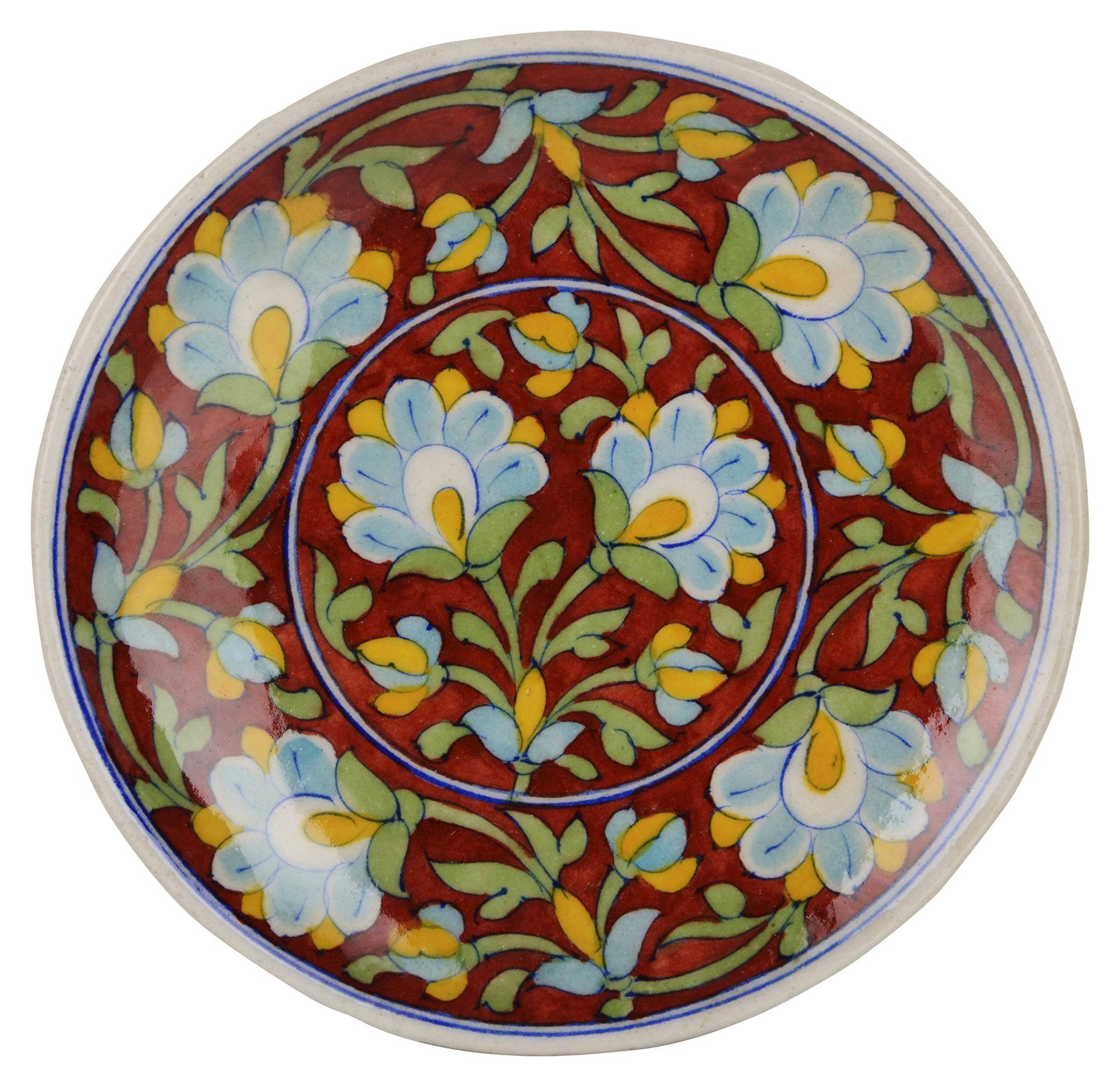 Cottage Ceramic Decorative Plate (20 cm x 20 cm x 3 cm)