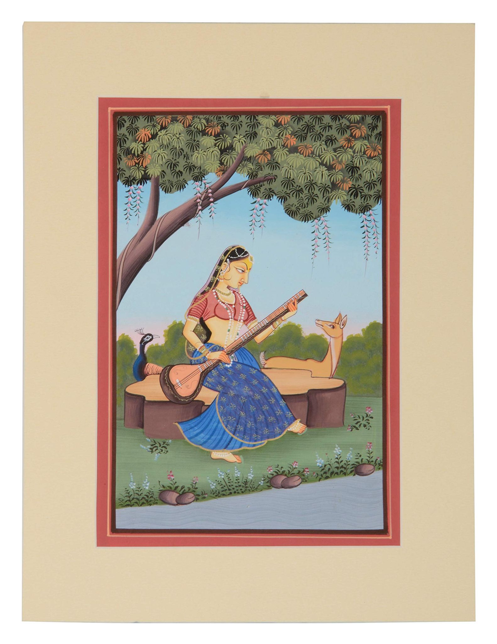 Cottage Paper Ragini Painting (20 cm x 22 cm x 2 cm)