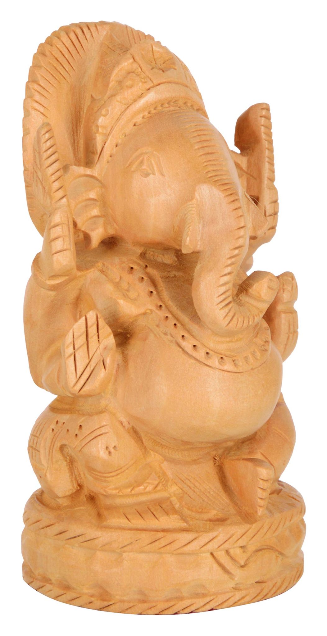 Cottage Wooden Ganesh Idol (12 cm x 5 cm x 12 cm, Brown)