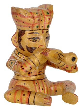 Central Cottage Industries Emporium (Govt of India Undertaking) Handcrafted Wooden Human Figurine (7 cm x 7 cm x 10 cm, Multicolor)