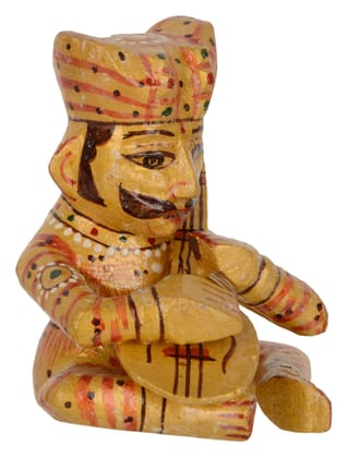 Central Cottage Industries Emporium (Govt of India Undertaking) Handcrafted Wooden Human Figurine (7 cm x 7 cm x 10 cm, Multicolor)