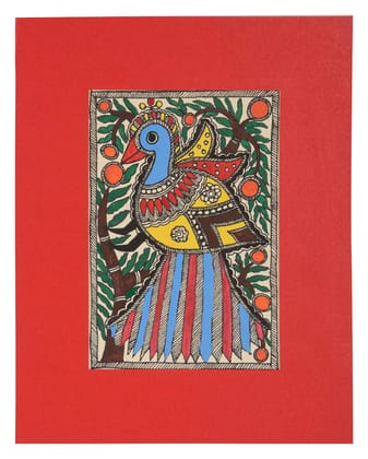 Cottage Paper Madhubani Painting (21 cm x 21 cm x 2 cm)