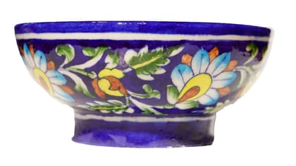 COTTAGE Multipurpose Ceramic Bowl | Handcrafted & Handpainted (3X2 Inch_Multicolor)