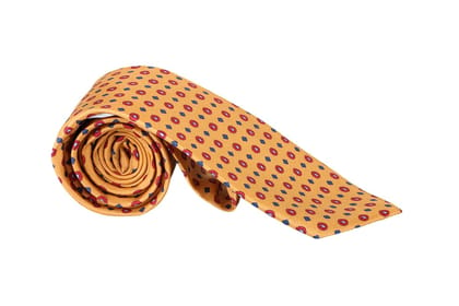 COTTAGE Handmade Silk Printed Necktie for Men and Women, Pack of 1 (Multicolor)