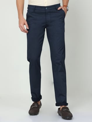 CP BRO Mens Chiesel Fit Solid Navy Color Trousers | Tbo2-12 B-Nvy-Cf-Ly