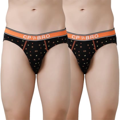 CP BRO Men's Printed Briefs with Exposed Waistband Value Pack - Black Dot (Pack of 2)