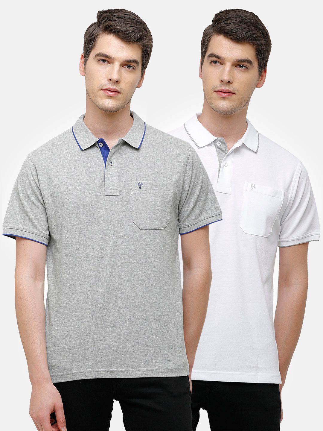 Classic Polo Men's Combo Double Pique Polo Half Sleeve Slim Fit T-Shirt Nova - Pack of 2