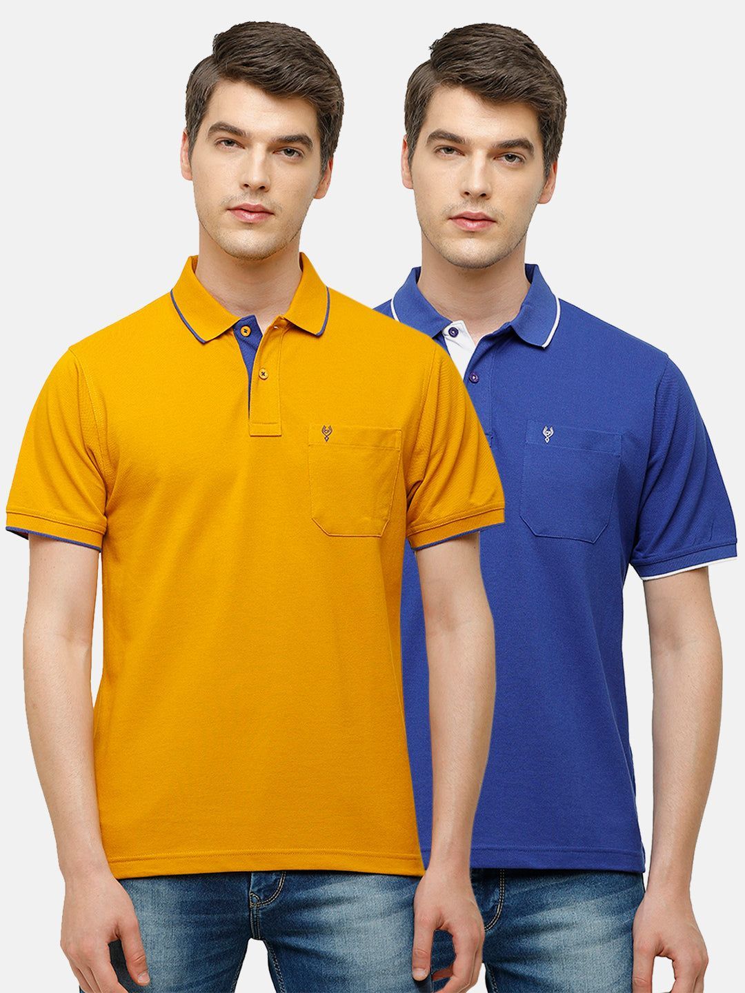 Classic Polo Men's Combo Double Pique Polo Half Sleeve Slim Fit T-Shirt Nova - Pack of 2