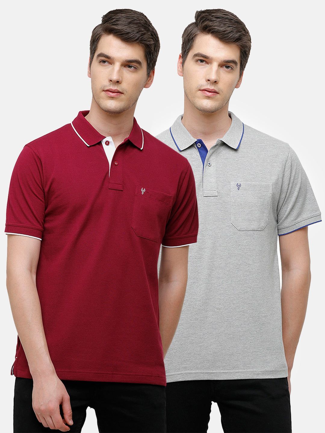 Classic Polo Men's Combo Double Pique Polo Half Sleeve Slim Fit T-Shirt Nova - Pack of 2