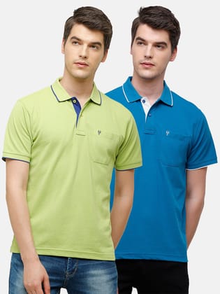 Classic Polo Men's Combo Double Pique Polo Half Sleeve Slim Fit T-Shirt Nova - Pack of 2