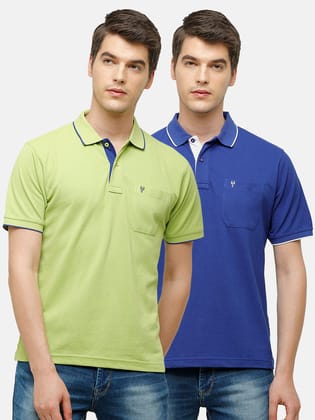 Classic Polo Men's Combo Double Pique Polo Half Sleeve Slim Fit T-Shirt Nova - Pack of 2