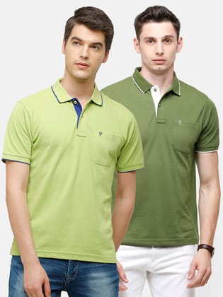 Classic Polo Men's Combo Double Pique Polo Half Sleeve Slim Fit T-Shirt Nova - Pack of 2