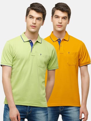 Classic Polo Men's Combo Double Pique Polo Half Sleeve Slim Fit T-Shirt Nova - Pack of 2