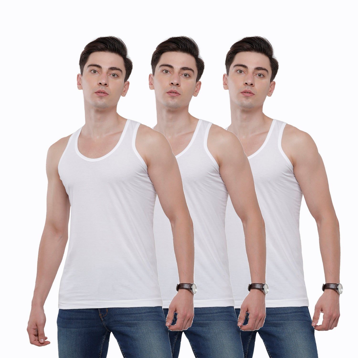 Classic Polo Mens SolidSlim Fit Vest Pack of 3(NOS-MAESTRO-RN - 1 PCS)