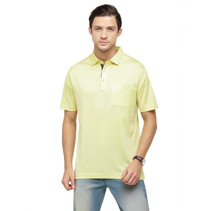 Classic Polo Men's Solid Polo Neck Authentic Fit 100% Cotton T-Shirt | Sedos - Yellow