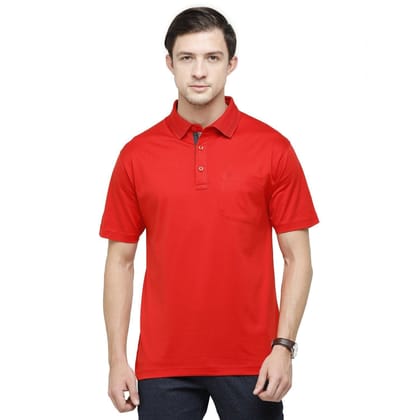 Classic Polo Men's Solid Polo Neck Authentic Fit 100% Cotton Core T-Shirt | Sedos - Molten Lava