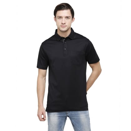 Classic Polo Men's Solid Polo Neck Authentic Fit 100% Cotton T-Shirt| Sedos - Black