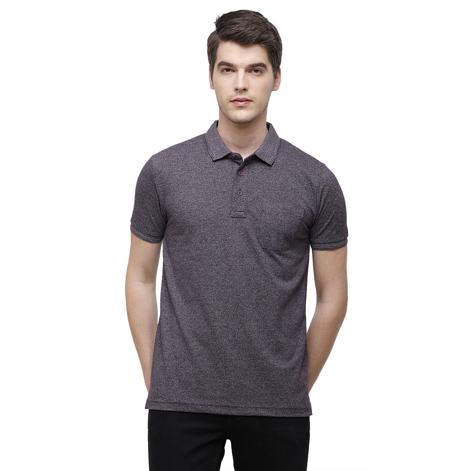 Classic Polo Men's Wine Trendy Grindle Polo Half Sleeve Slim Fit T-Shirt | Proten - Wine