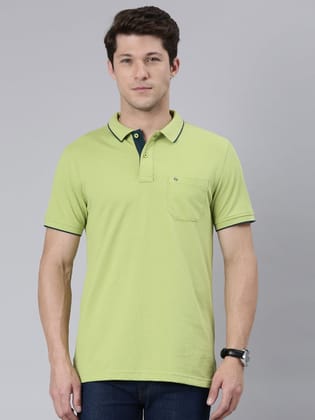 Classic Polo Men's Smart Double Pique Polo Half Sleeve Slim Fit T-Shirt | Nova - A.Green