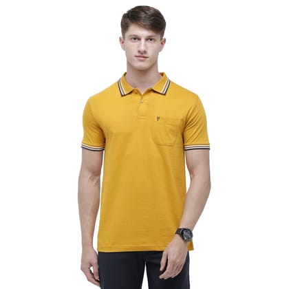 Classic Polo Men's Golden Yellow Sporty Polo Half Sleeve Slim Fit T-Shirt | Pristo - Golden Yellow