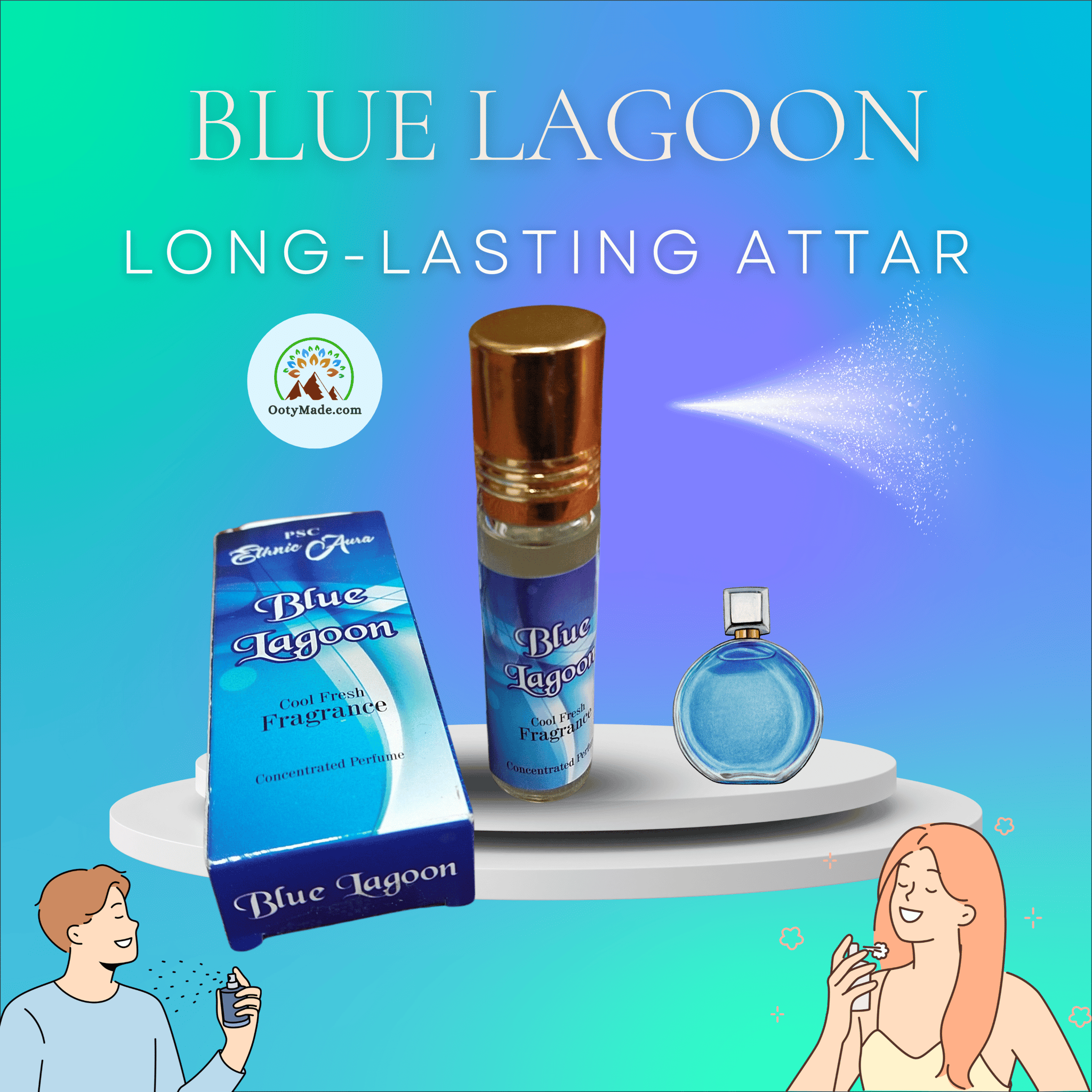 Blue Lagoon Attar Perfume Roll-On - The Best Attar for Women in India