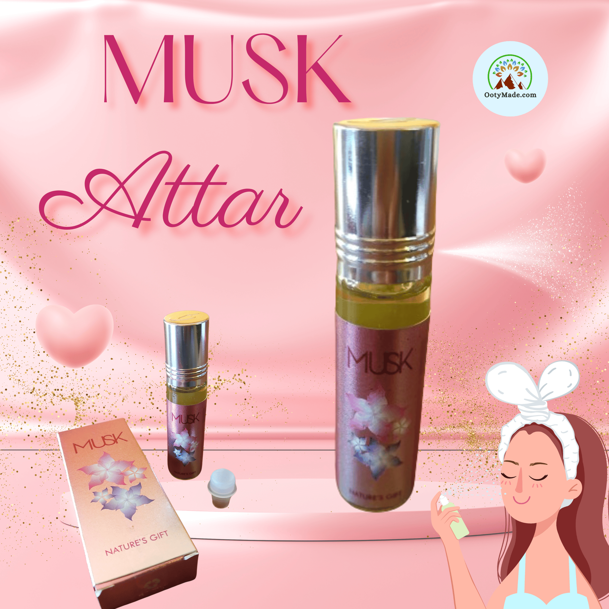 Musk Attar Perfume Roll On - Essence of Musk in Convenient Roll-On Bottle