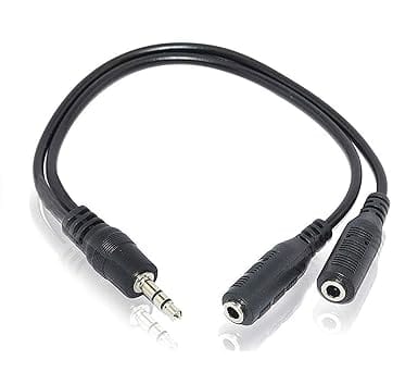 3.5mm Aux Jack 1 Male to 2 Female Stereo Headphone Earphone Jack Y Splitter Gold/Silver Plated Audio Jack Adapter Cable.