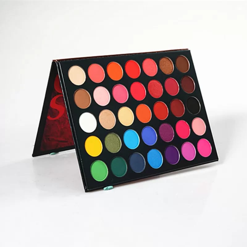 35 Shades Color Studio Pressed Powder Eyeshadow Palette Matte And Shimmer Eyeshadow High Pigmented (Multicolor)