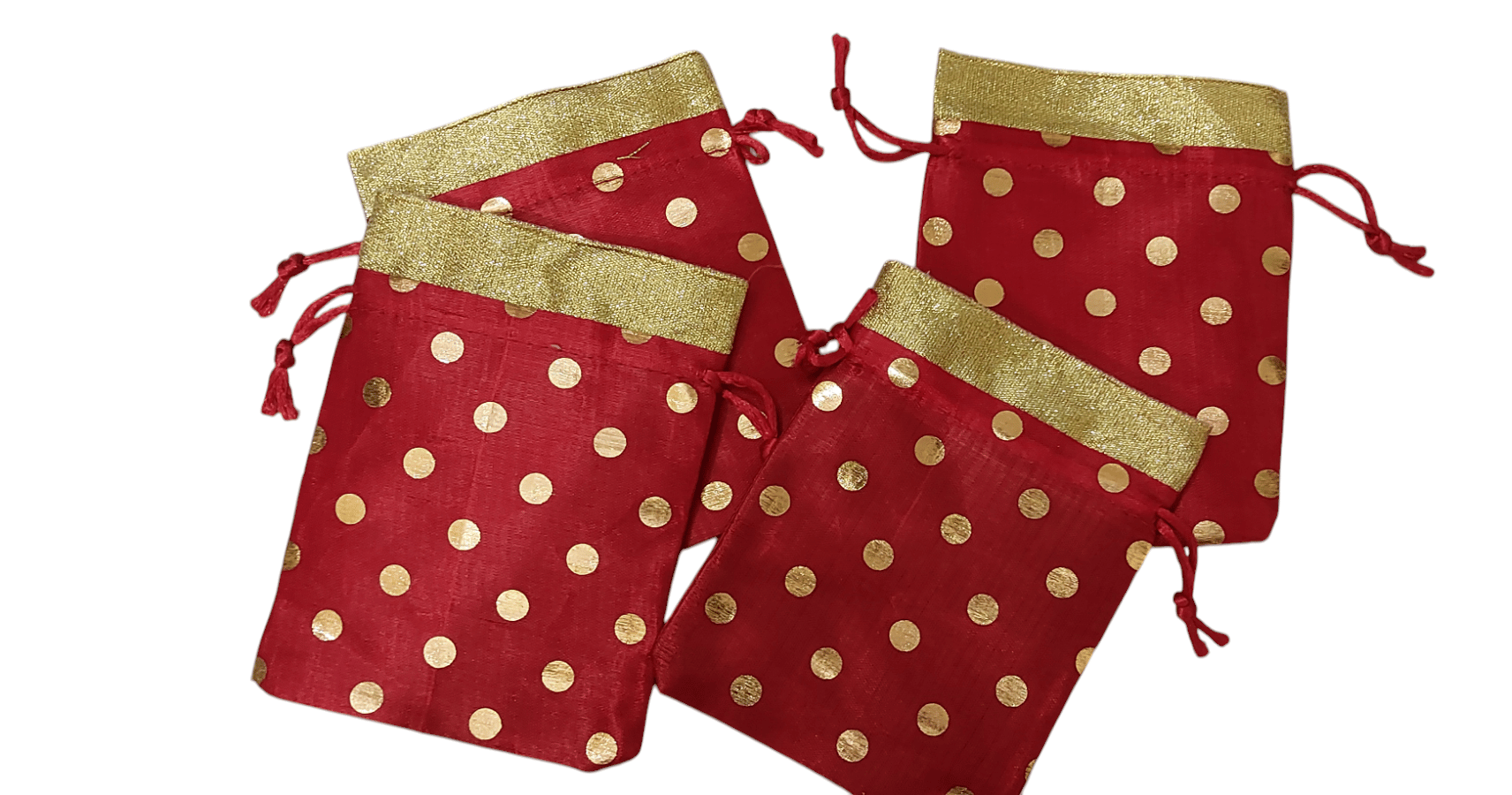 Darsh Collection Pouches Potli For Gift Wedding festival  Packaging and Gift use .(Pack of 4)Lightweight Potli  Is An Ethnic Stylish potli pouches . Potli bags, organza shagun dry fruit pouches. Occasion : Use on wedding, party or other family function