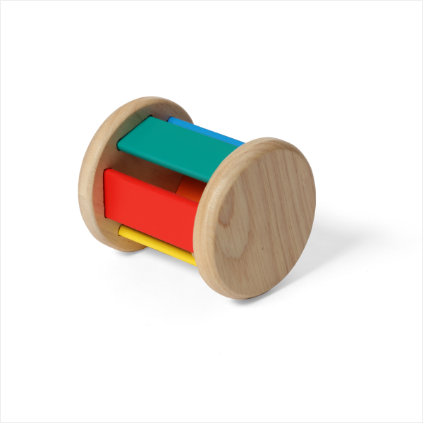 Wooden Colorful Roller Rattle – Montessori-Inspired Toy for Babies (0-1 Year) | D’bebé