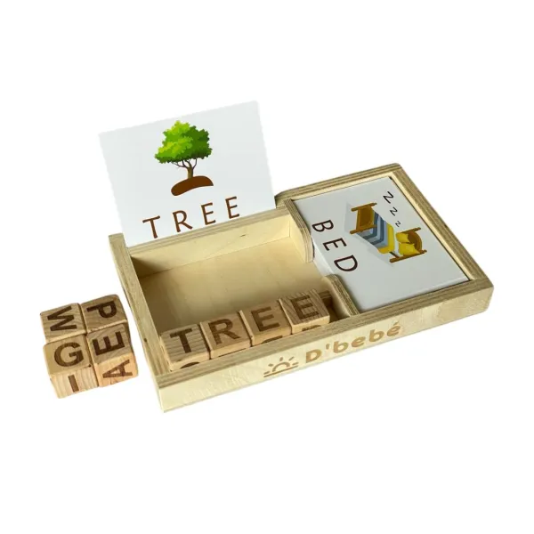 Reading/Spelling Game with Flash Cards | Educational Wooden Toys  - D’bebé