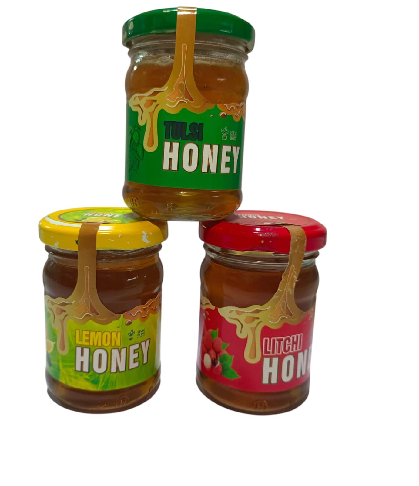 Combo of Lemon  Honey , Litchi Honey and Tulsi Honey