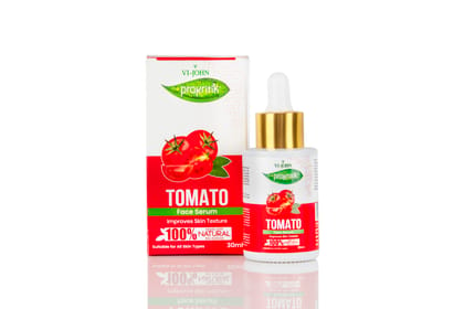 VI-JOHN Prakritik Tomato Face Serum Brightening & Anti-Aging | Fights Dark Spots & Pigmentation | Hydrates & Boosts Collagen | Serum for glowing skin | 100% Bioactives Dermatologist Approved |30ML