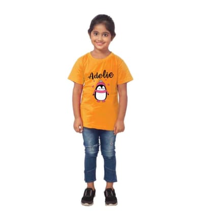 Girls Cotton Adelie Half Sleeve TShirt (Mustard) PID41475