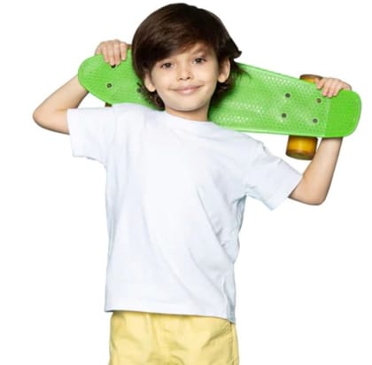 Boys Cotton Plain Half Sleeve TShirt (White) PID41501