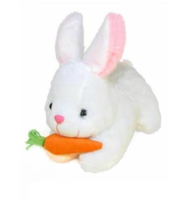 Rabbit with Carrot Lovable Toy (White) PID49076