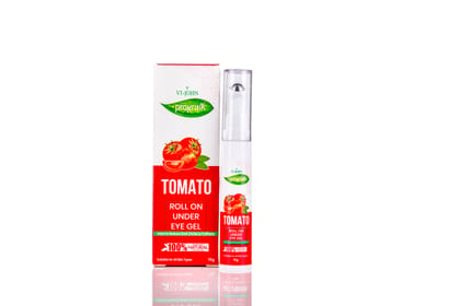 VI-JOHN Prakritik Tomato Roll On Under Eye Gel for Men & Women | 15g | Reduces Dark Circles & Puffiness | Softer Hair | 100% Natural Bio Actives | Cruelty-free | Paraben Free | Vegan | Dermatologist Approved | All Skin Types