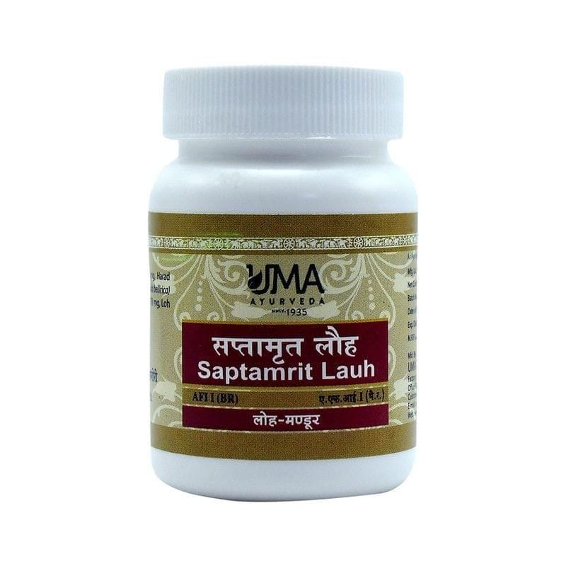 Uma Ayurveda Saptamrat Lauh Ayurvedic Tablets Useful in Immunity Boost and Fever General Wellness (80 Tabs)