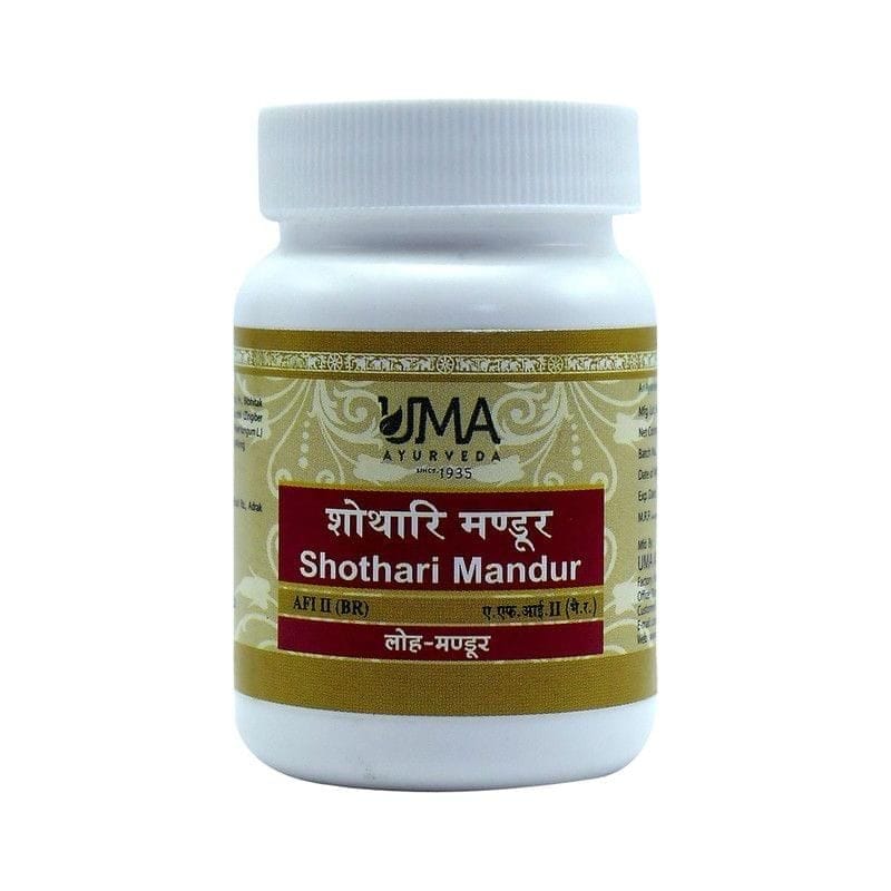 Uma Ayurveda Shothari Mandur 40 Tab Useful in Bone, Joint and Muscle Care Deficiencies, Swelling, Anemia