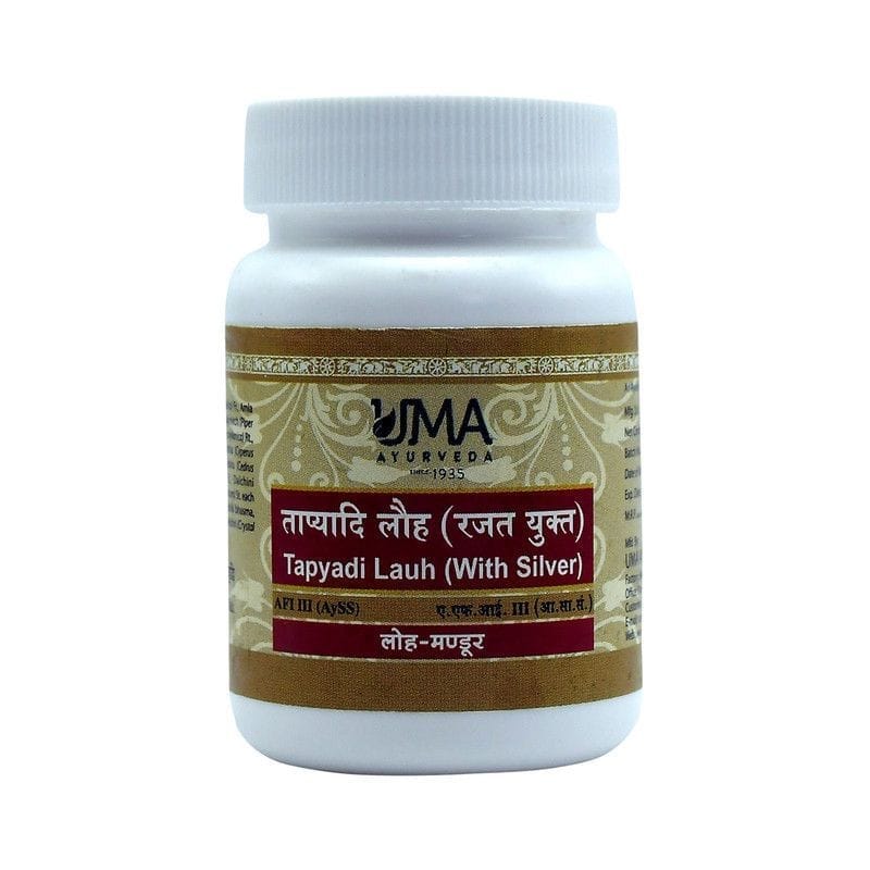 Uma Ayurveda Tapyadi Lauha (With Silver) 40 Tab Useful in Deficiencies Anemia, Liver Disorder