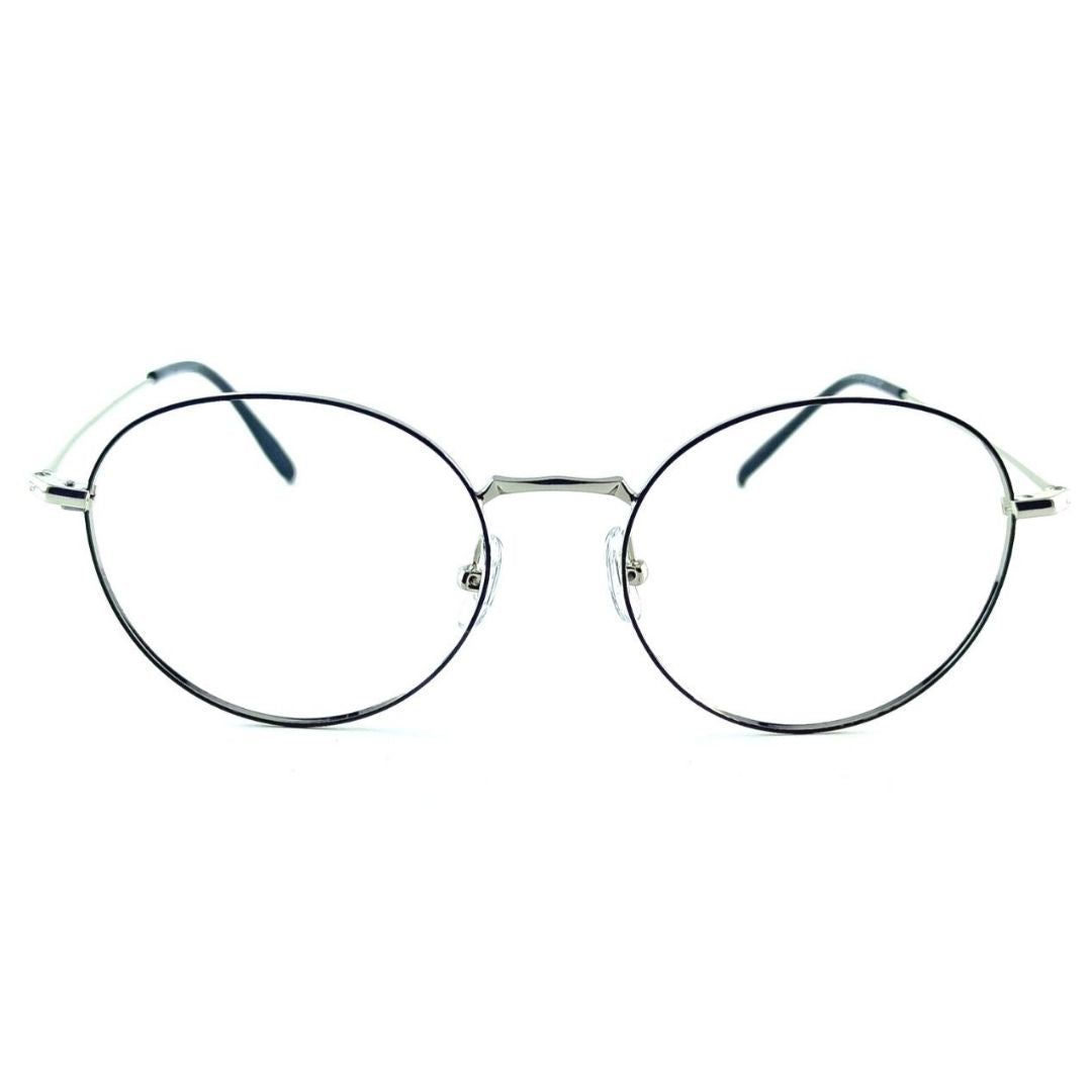 Metal Silver Round Full Rim Frame For Unisex