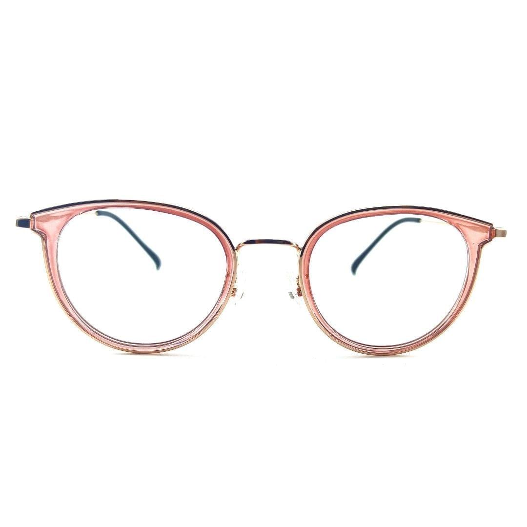 Jubleelens Premium Trendy Golden Pink Round Frame